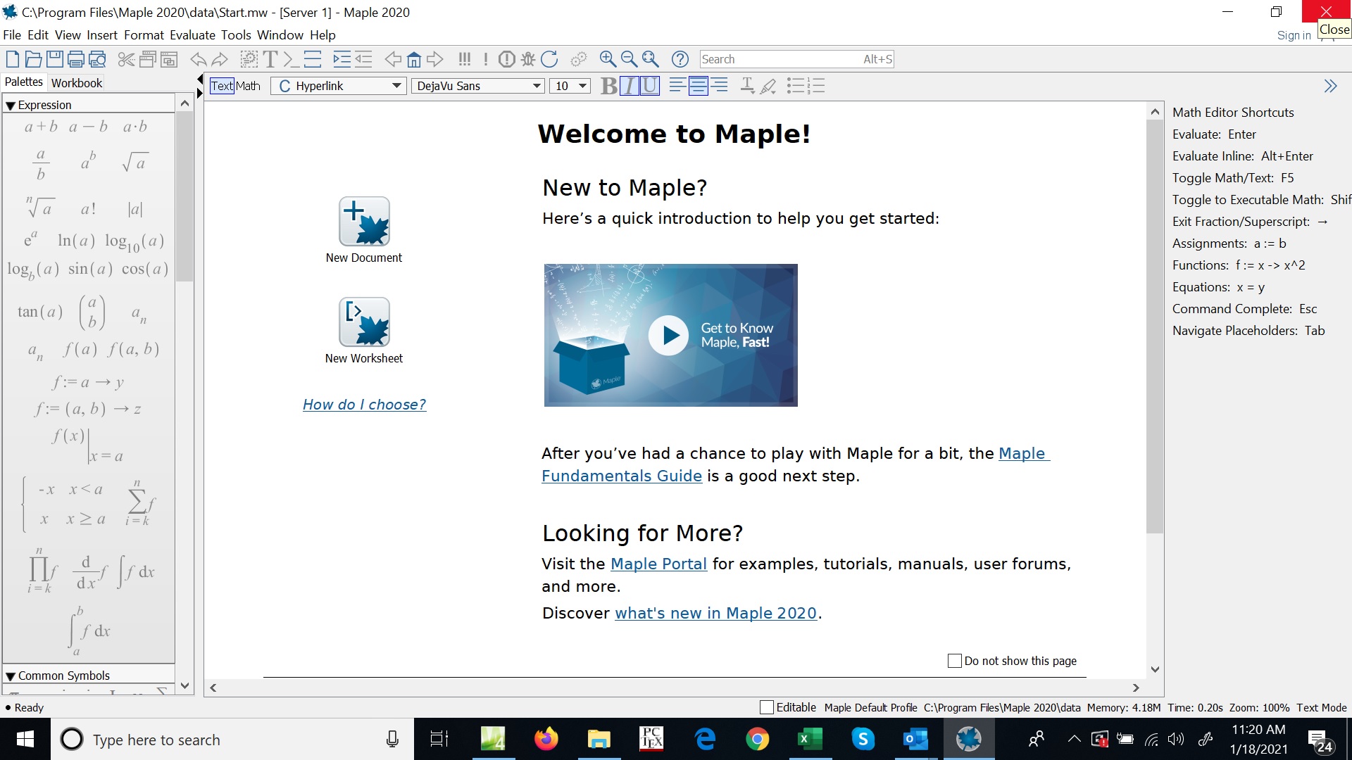 Maple opening page